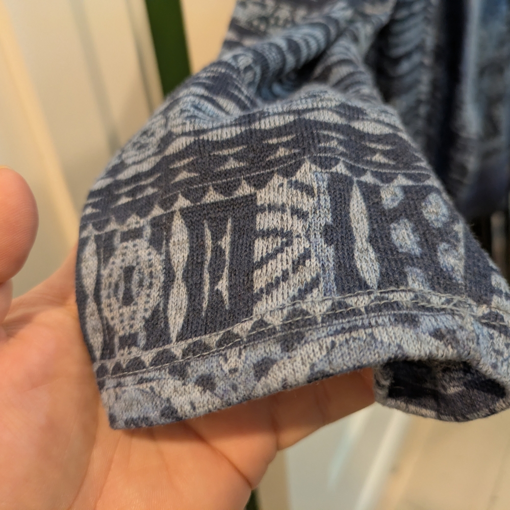 ONE WORLD Blue Ombre Pattern Open-Front Cardigan - Picture 5 of 11
